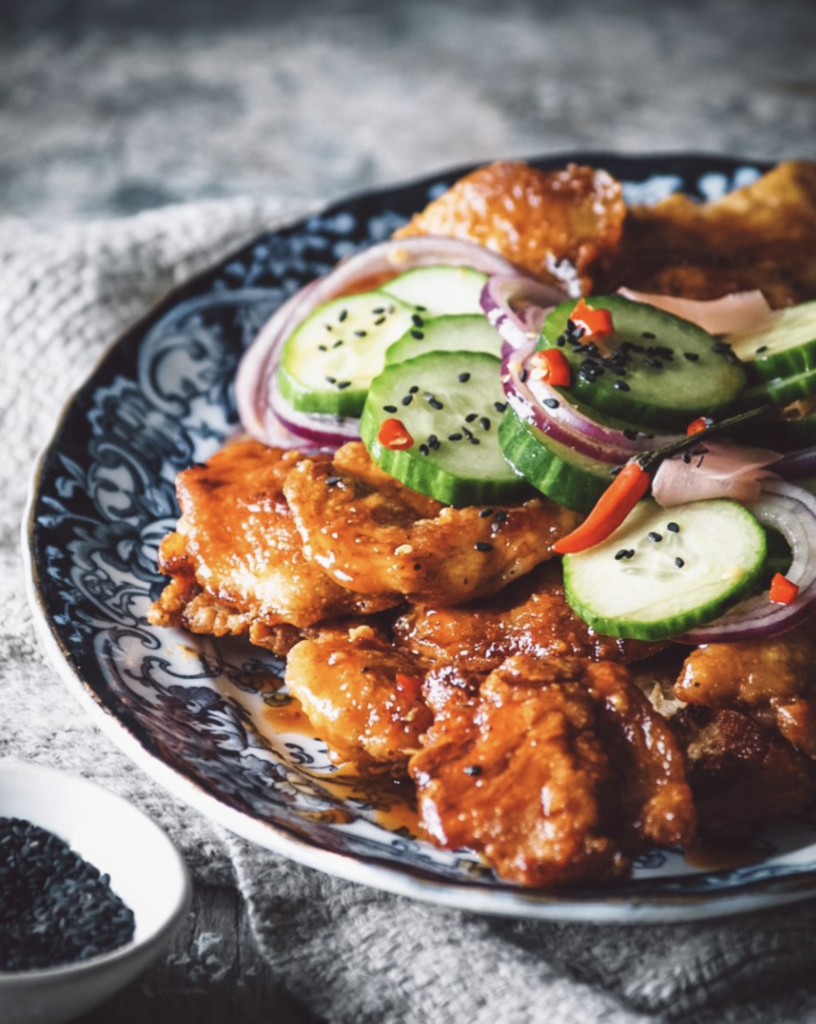 TERIYAKI SWEET CHILI CHICKEN AND SPICY CUCUMBER SALAD